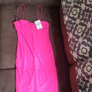 Neon pink mini dress